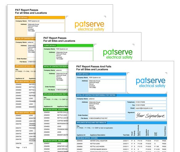 PAT Reports and Certification in your Company Colour