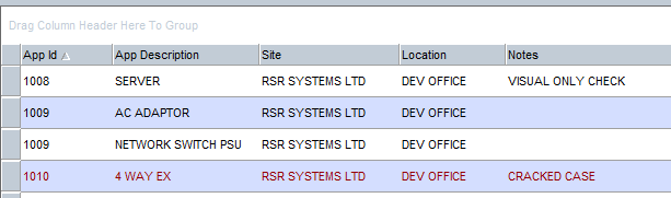 Fluke 6500-2 PAT Test Data Imported into SimplyPats showing Notes Data 