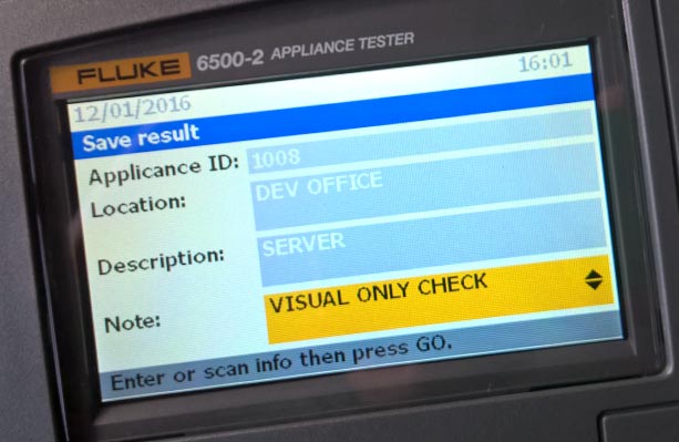 Saving PAT Test results on the Fluke 6500-2