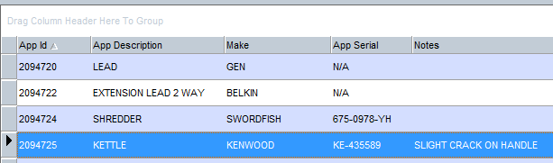 Seaward Apollo Data Imported showing Notes Data 