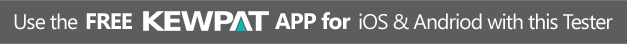 Use the FREE KEWPAT APp for iOS and Android with this PAT Tester